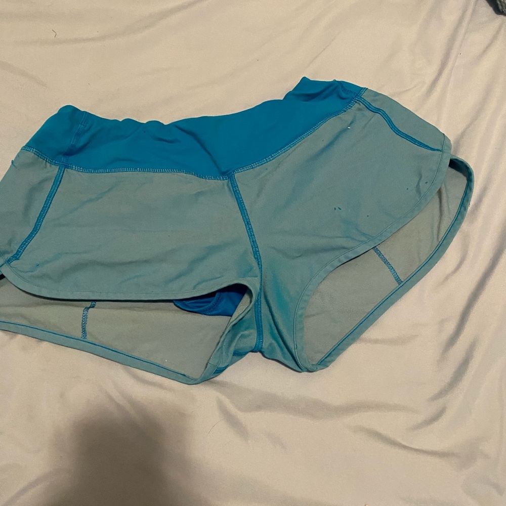 Blue lulu lemon running shorts